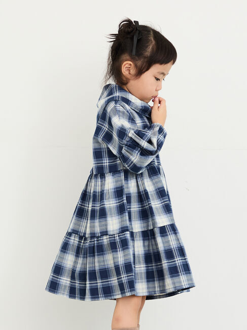 Samansa Mos2 Lagom「スカーフ付きチェックティアードワンピース」|ワンピース|