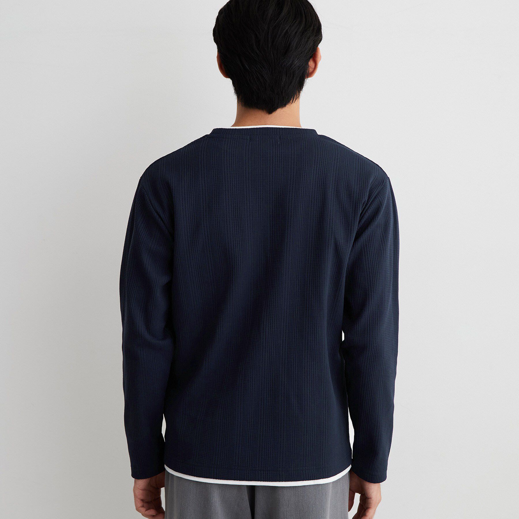 THE SHOP TK「【洗濯機OK】ワッフル レイヤード 長袖Tシャツ」|Tシャツ・カットソー|