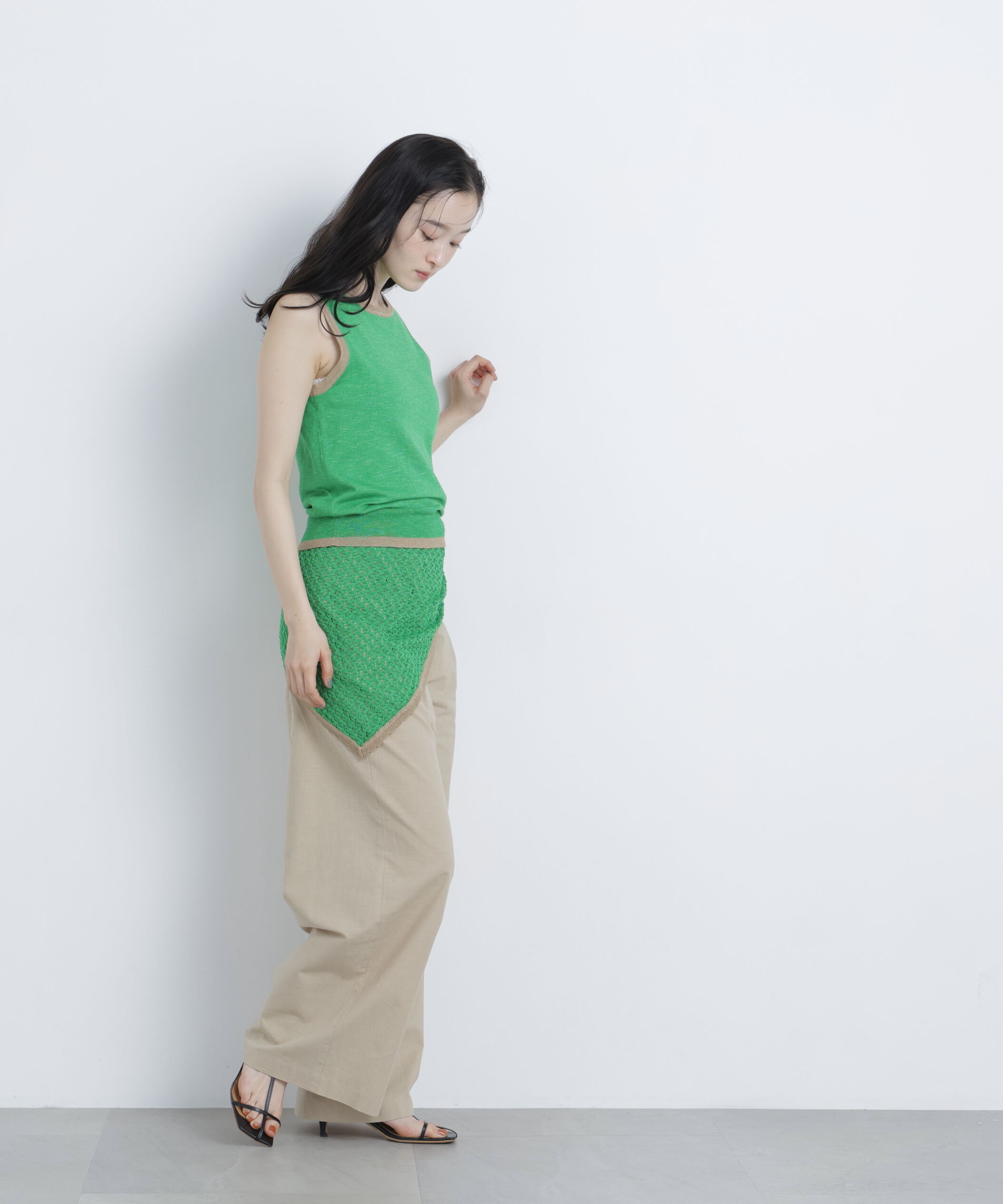  「麻ブレンドワイドパンツ」|その他|