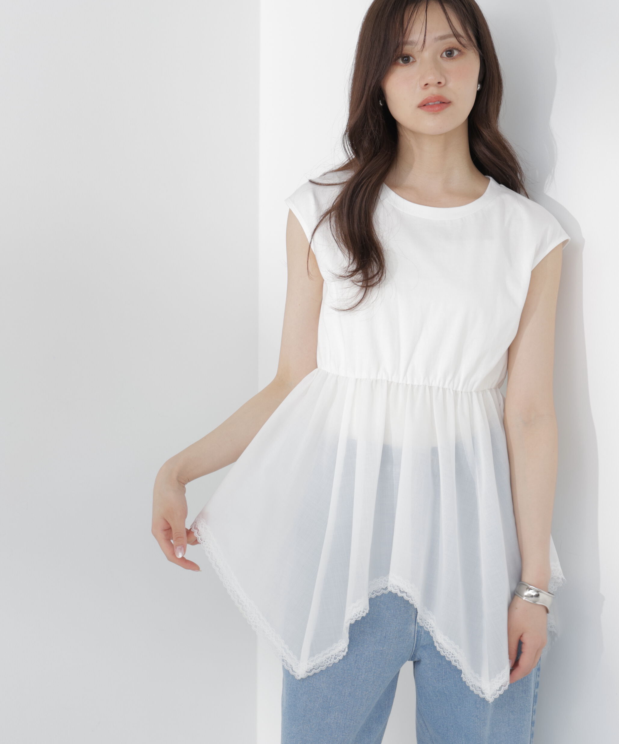 PROPORTION BODY DRESSING「＜EDIT COLOGNE＞ハンカチーフカットトップス」|Tシャツ・カットソー|ホワイト