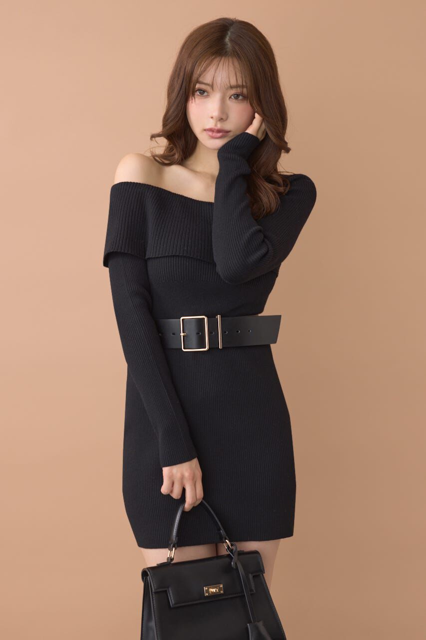 rienda「カシュクールワンショルダーニットタイトミニワンピース」|ワンピース|