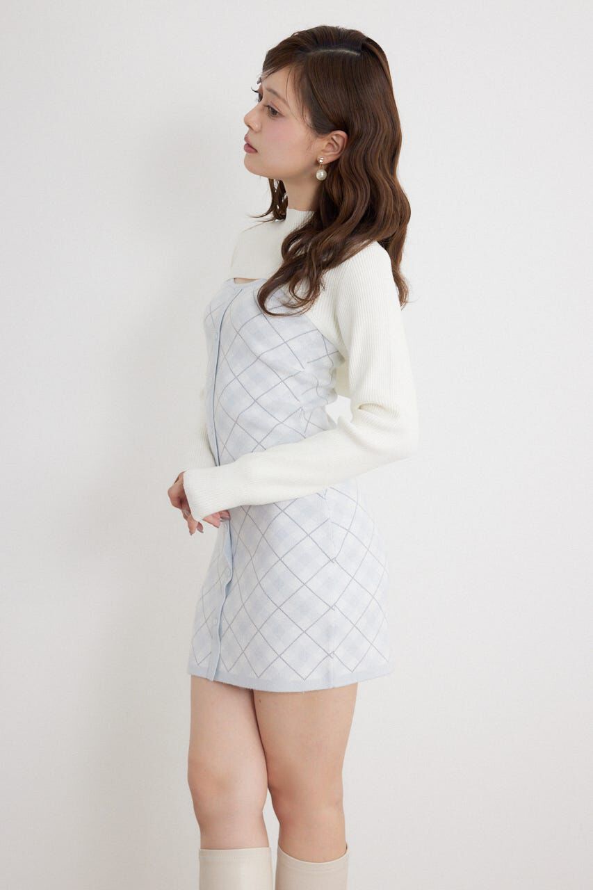 rienda「ハイネックニットセットジャガードミニワンピース」|ワンピース|