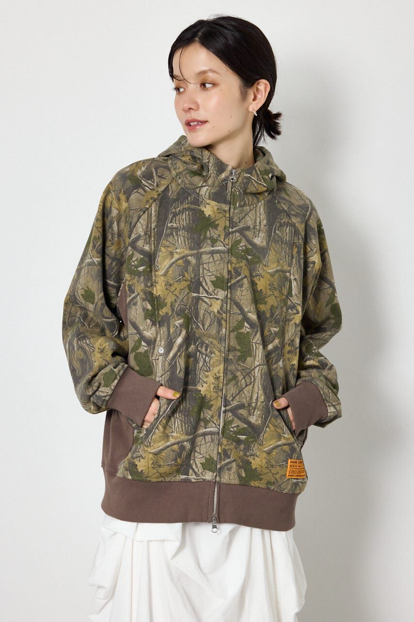 RODEO CROWNS「(UNISEX)SHARE パターンスタンドネックジップパーカー」|パーカー|迷彩