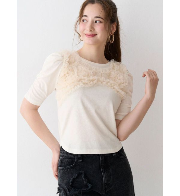 CALNAMUR「チュールフリルトップス」|Tシャツ・カットソー|