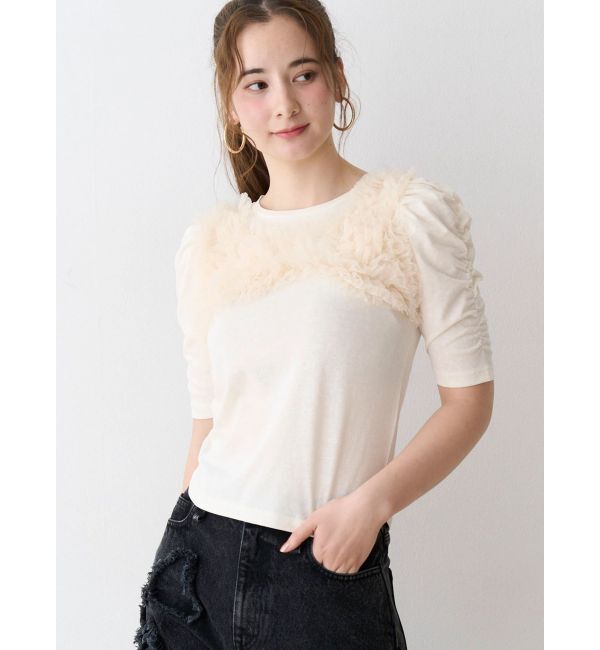 CALNAMUR「チュールフリルトップス」|Tシャツ・カットソー|