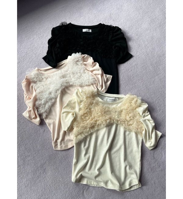 CALNAMUR「チュールフリルトップス」|Tシャツ・カットソー|
