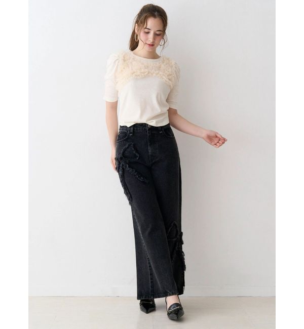 CALNAMUR「チュールフリルトップス」|Tシャツ・カットソー|