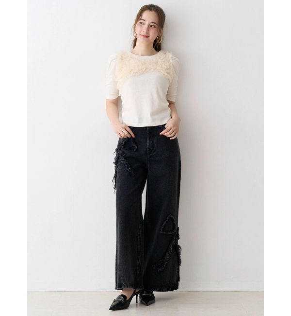 CALNAMUR「チュールフリルトップス」|Tシャツ・カットソー|