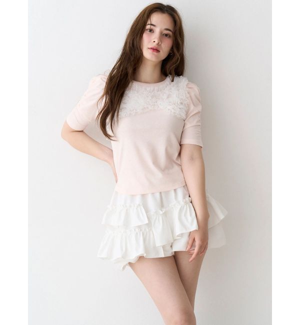 CALNAMUR「チュールフリルトップス」|Tシャツ・カットソー|
