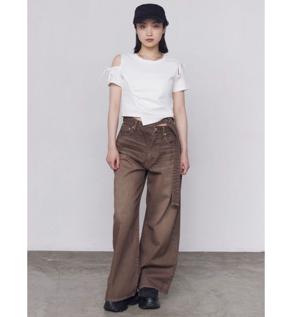 EMODA「アシンメトリーカットアウトTシャツ」|Tシャツ・カットソー|