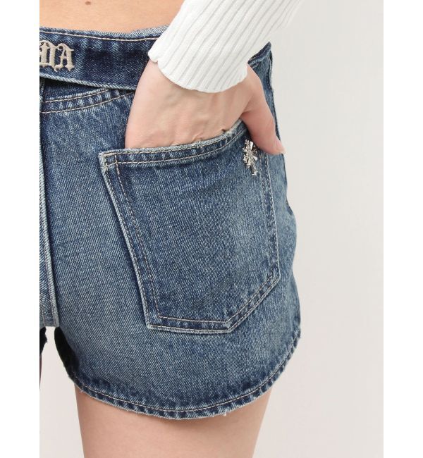 GYDA「FOLDOVERウエストデニムショートパンツ」|デニム|