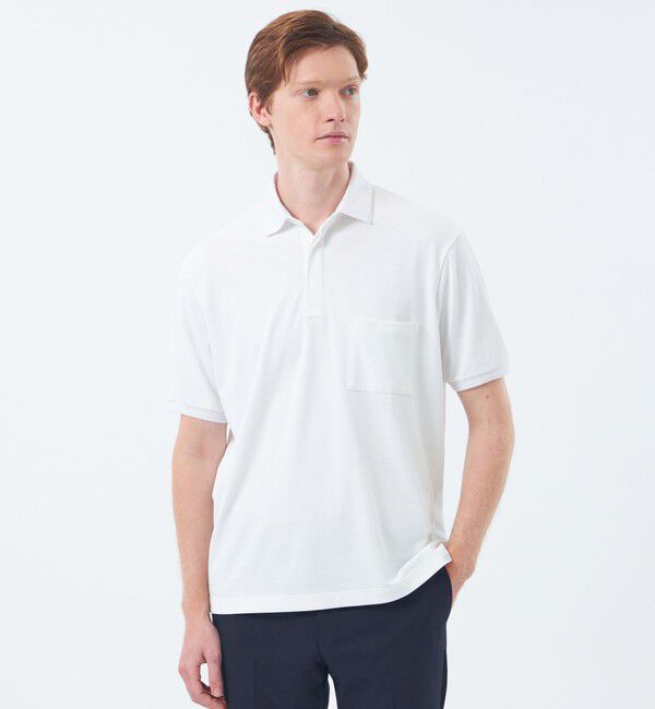 MACKINTOSH PHILOSOPHY「【WEEKENDER】 ELYPOLO（イーリーポロ） ソフトメッシュカノコ」|Tシャツ・カットソー|ホワイト(同色ライン)