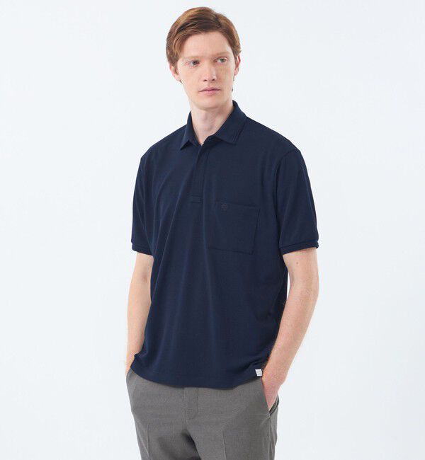 MACKINTOSH PHILOSOPHY「【WEEKENDER】 ELYPOLO（イーリーポロ） ソフトメッシュカノコ」|Tシャツ・カットソー|ネイビー(同色ライン)