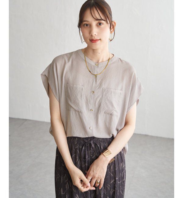 ikka「【セットアップ対応】冷感ボイルタックドルマンブラウス」|シャツ・ブラウス|