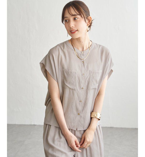 ikka「【セットアップ対応】冷感ボイルタックドルマンブラウス」|シャツ・ブラウス|