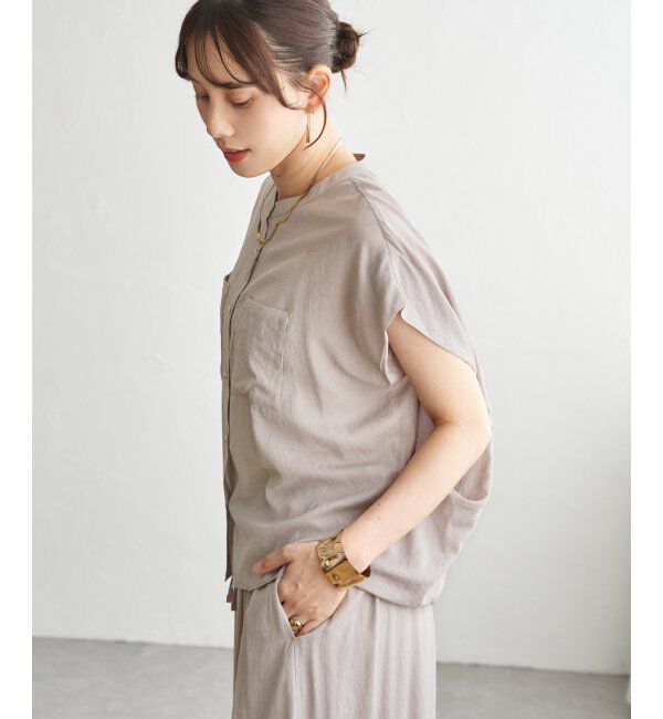ikka「【セットアップ対応】冷感ボイルタックドルマンブラウス」|シャツ・ブラウス|