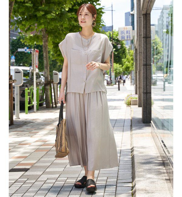 ikka「【セットアップ対応】冷感ボイルタックドルマンブラウス」|シャツ・ブラウス|