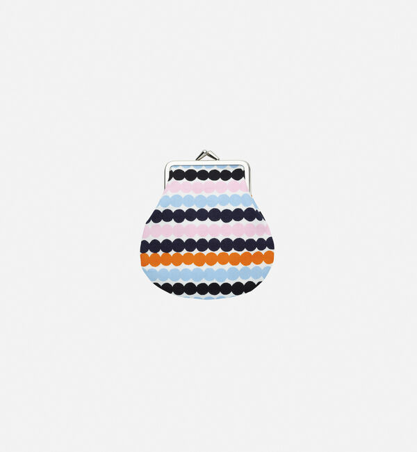 Marimekko「Mini Rasymatto Pieni Kukkaro がま口ポーチ」|ポーチ|ﾋﾟﾝｸ&times;ｵﾚﾝｼﾞ&times;ﾗｲﾄﾌﾞﾙｰ