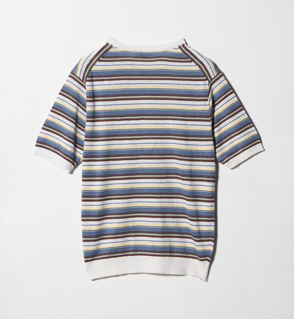 UNITED ARROWS「＜SOVEREIGN＞リネン マルチボーダー ニットTシャツ」|Tシャツ・カットソー|