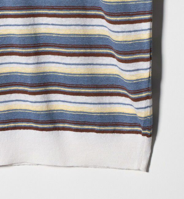 UNITED ARROWS「＜SOVEREIGN＞リネン マルチボーダー ニットTシャツ」|Tシャツ・カットソー|