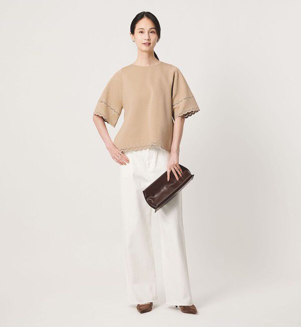UNITED ARROWS「カットワーク スカラップ プルオーバー ニット ‐ウォッシャブル‐」|ニット・セーター|