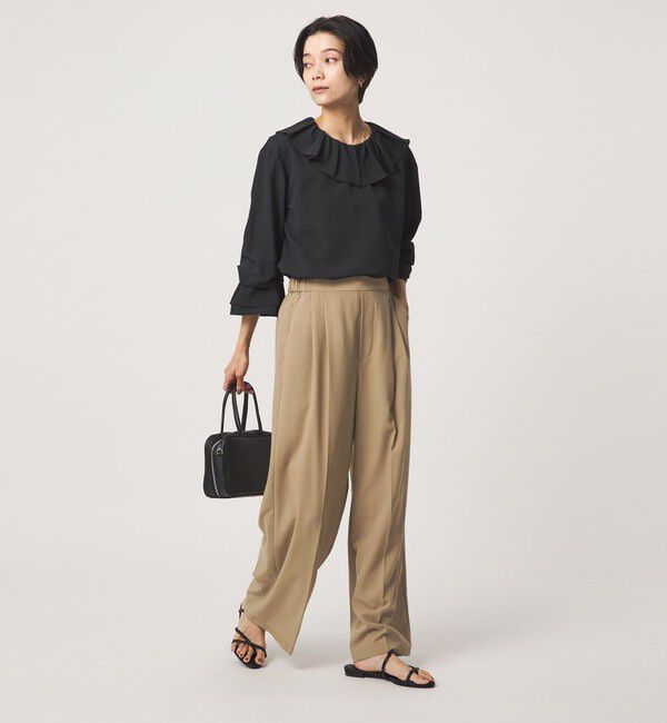 UNITED ARROWS green label relaxing「ボイル 2タック イージー ワイドパンツ マシンウォッシャブル 吸水速乾 通気性」|スラックス|