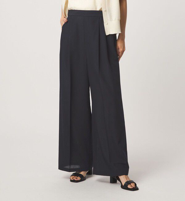 UNITED ARROWS green label relaxing「ボイル 2タック イージー ワイドパンツ マシンウォッシャブル 吸水速乾 通気性」|スラックス|