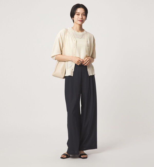 UNITED ARROWS green label relaxing「ボイル 2タック イージー ワイドパンツ マシンウォッシャブル 吸水速乾 通気性」|スラックス|