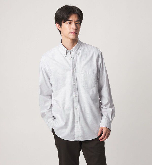 UNITED ARROWS green label relaxing「ナチュラルフィット ビエラボタンダウン 長袖 シャツ」|シャツ・ブラウス|LT.GRAY