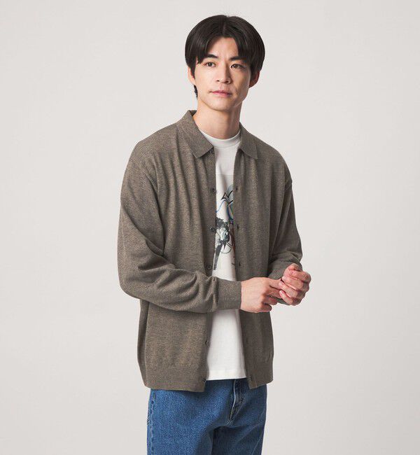 UNITED ARROWS green label relaxing「【WEB限定】JUST fit ハイゲージ ポロニット カーディガン」|カーディガン|