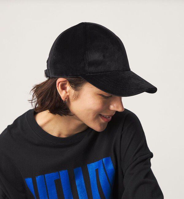 UNITED ARROWS green label relaxing「ベルベット調 キャップ UVカット」|キャップ・キャスケット|BLACK