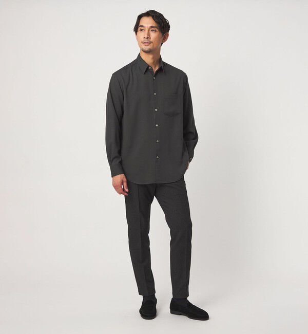 UNITED ARROWS green label relaxing「【WEB限定】JUST fit ウールライク リラックス 長袖 シャツ」|シャツ・ブラウス|