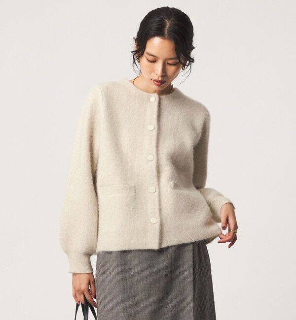 UNITED ARROWS green label relaxing「［size SHORTあり］FOXブレンド セッケツ ノーカラー カーディガン」|カーディガン|