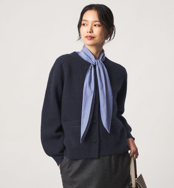 UNITED ARROWS green label relaxing「［size SHORTあり］FOXブレンド セッケツ ノーカラー カーディガン」|カーディガン|