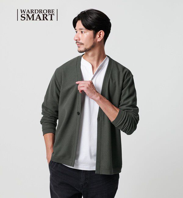 BEAUTY&YOUTH UNITED ARROWS「【WEB限定 WARDROBE SMART】エアリー カノコ  カーディガン 【抗菌・防臭】」|カーディガン|DK.GRAY
