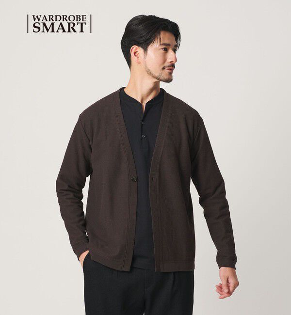BEAUTY&YOUTH UNITED ARROWS「【WEB限定 WARDROBE SMART】エアリー カノコ  カーディガン 【抗菌・防臭】」|カーディガン|DK.BROWN