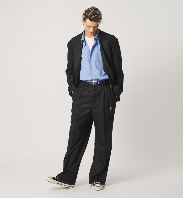 BEAUTY&YOUTH UNITED ARROWS「N/SUIT サキソニー 2プリーツ ワイド スラックス」|チノ|
