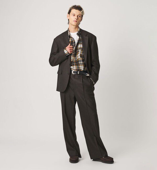 BEAUTY&YOUTH UNITED ARROWS「N/SUIT サキソニー 2プリーツ ワイド スラックス」|チノ|