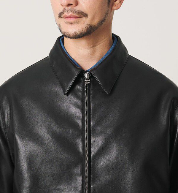 BEAUTY&YOUTH UNITED ARROWS「【WEB限定 WARDROBE SMART】レザーライク ジップ ブルゾン」|ブルゾン・スタジャン|