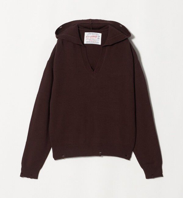 BEAUTY&YOUTH UNITED ARROWS「【別注】＜LOGAN knitting mills＞Vネック ニット フーディ」|ニット・セーター|MD.BROWN