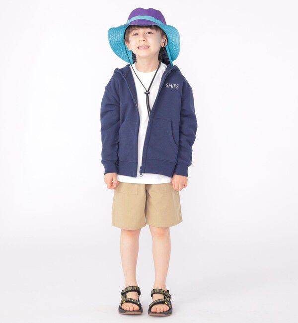 SHIPS KIDS「SHIPS KIDS:100～130cm / ロゴ フード ジップ パーカー」|パーカー|