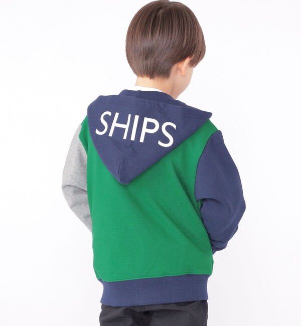SHIPS KIDS「SHIPS KIDS:100～130cm / ロゴ フード ジップ パーカー」|パーカー|