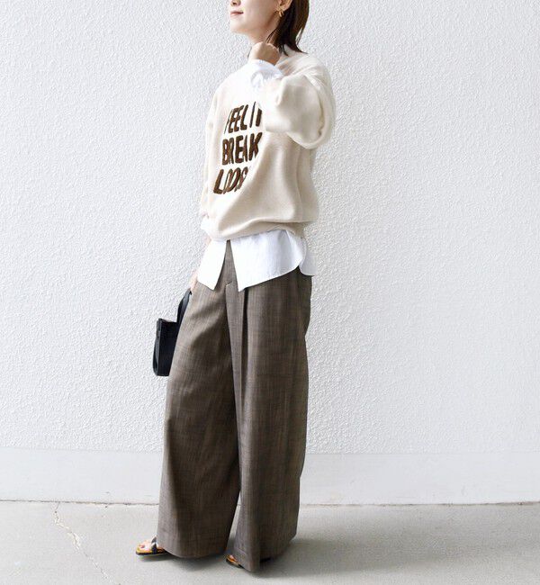 SHIPS for women「《一部予約》【WEB限定】〈手洗い可能〉サガラ 刺繍 / ファンシー レース ロゴ プルオーバー」|ニット・セーター|
