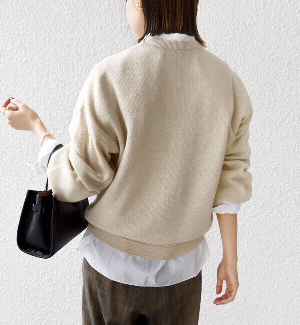 SHIPS for women「《一部予約》【WEB限定】〈手洗い可能〉サガラ 刺繍 / ファンシー レース ロゴ プルオーバー」|ニット・セーター|