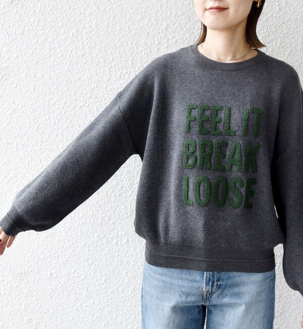 SHIPS for women「《一部予約》【WEB限定】〈手洗い可能〉サガラ 刺繍 / ファンシー レース ロゴ プルオーバー」|ニット・セーター|