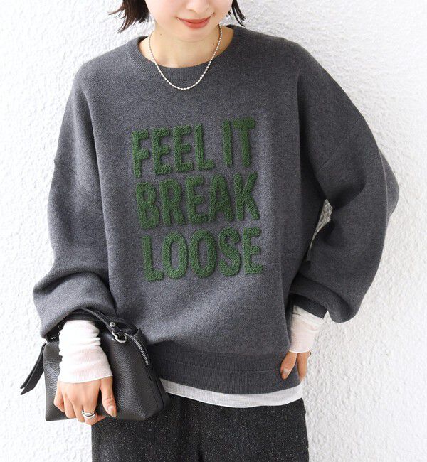 SHIPS for women「《一部予約》【WEB限定】〈手洗い可能〉サガラ 刺繍 / ファンシー レース ロゴ プルオーバー」|ニット・セーター|