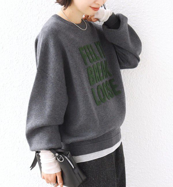 SHIPS for women「《一部予約》【WEB限定】〈手洗い可能〉サガラ 刺繍 / ファンシー レース ロゴ プルオーバー」|ニット・セーター|