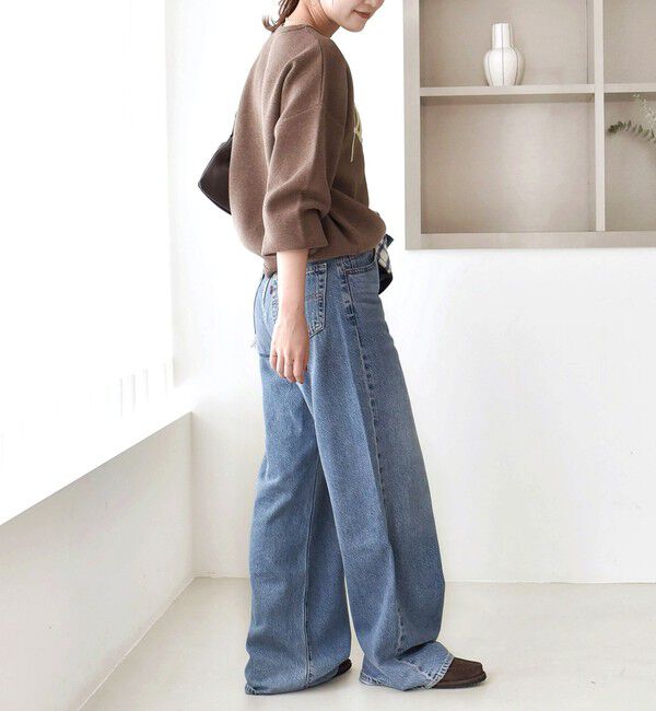 SHIPS for women「《一部予約》【WEB限定】〈手洗い可能〉サガラ 刺繍 / ファンシー レース ロゴ プルオーバー」|ニット・セーター|
