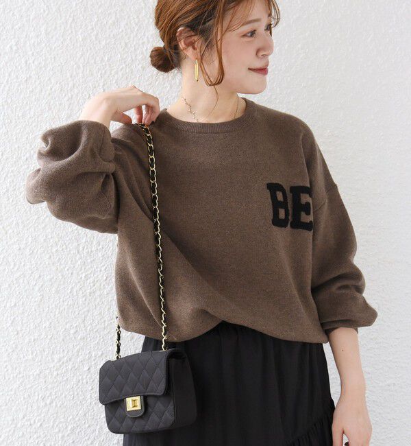 SHIPS for women「《一部予約》【WEB限定】〈手洗い可能〉サガラ 刺繍 / ファンシー レース ロゴ プルオーバー」|ニット・セーター|