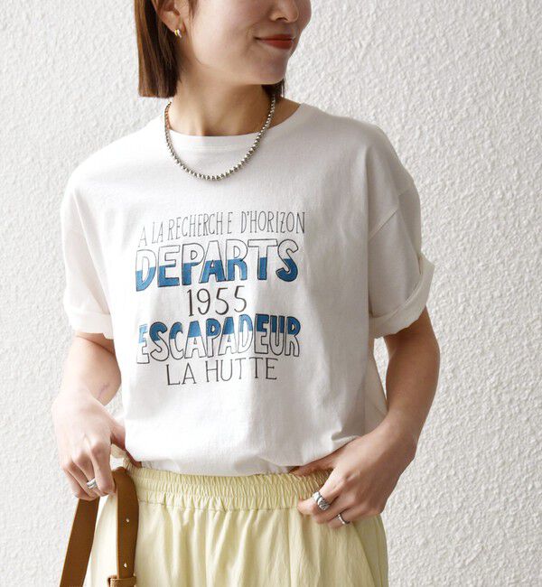 SHIPS any「《一部追加予約》【SHIPS any別注】La Hutte:〈洗濯機可能〉デザイン ロゴ プリント TEE 26SS」|Tシャツ・カットソー|